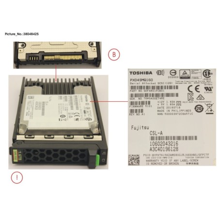38048425 - SSD SAS 12G 1.6TB WRITE-INT 2.5  SED H-P