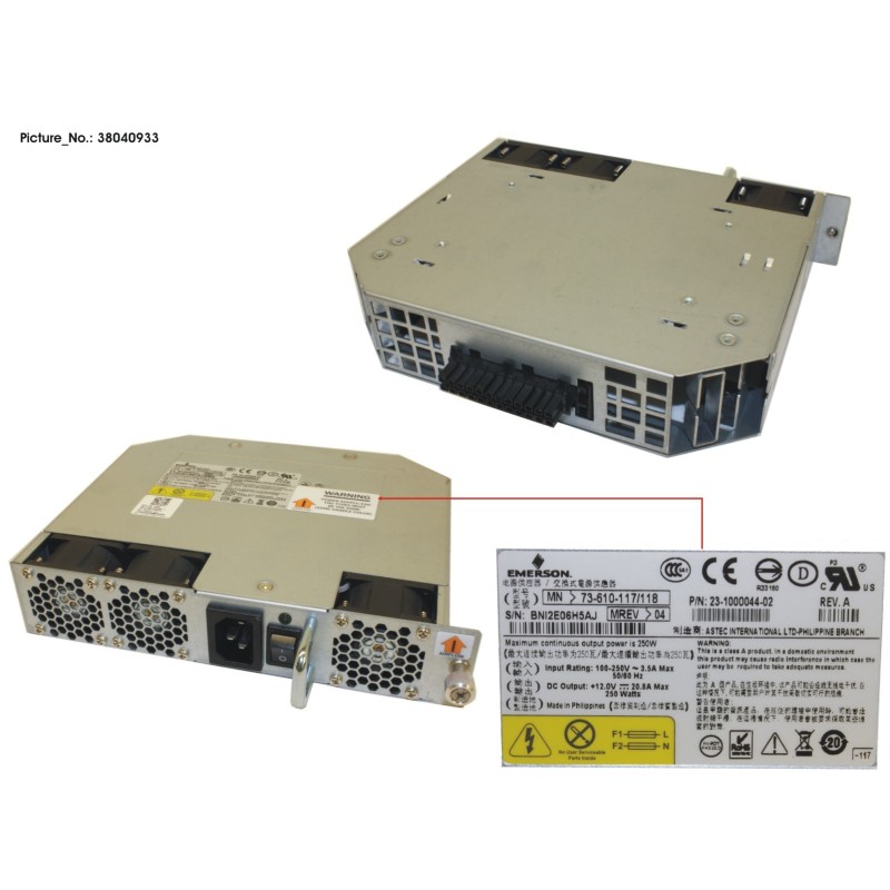 38040933 - SWITCH VDX6740. 250W AC POWER SUPPLY