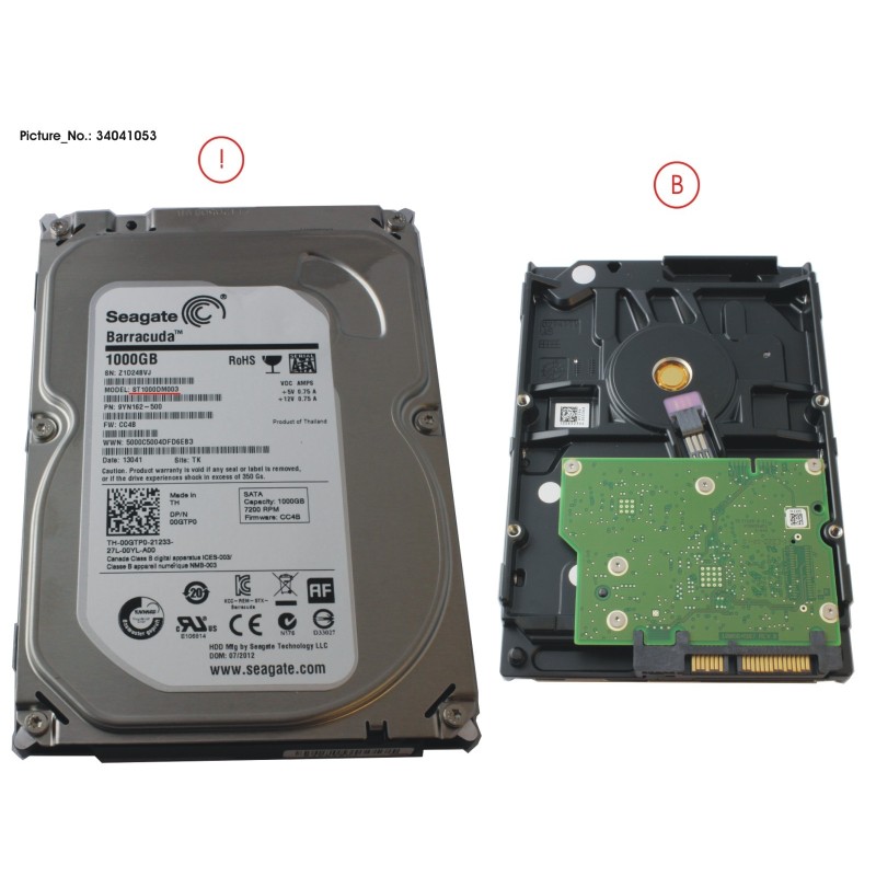 34041053 - HDD 1TB SATA S3 7.2K 3.5  4K-AF