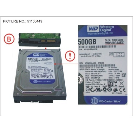 34032656 - HDD 500GB SATA S3 7.2K 3.5