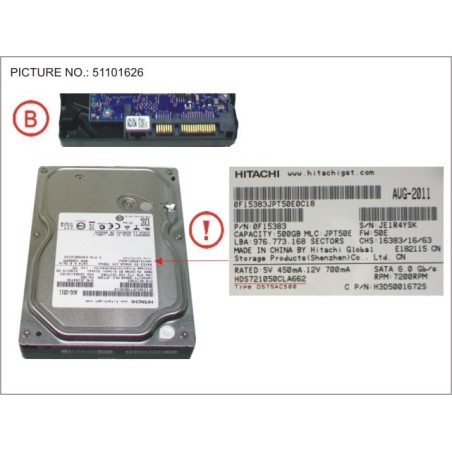 34034550 - HDD 500GB SATA S3 7.2K 3.5
