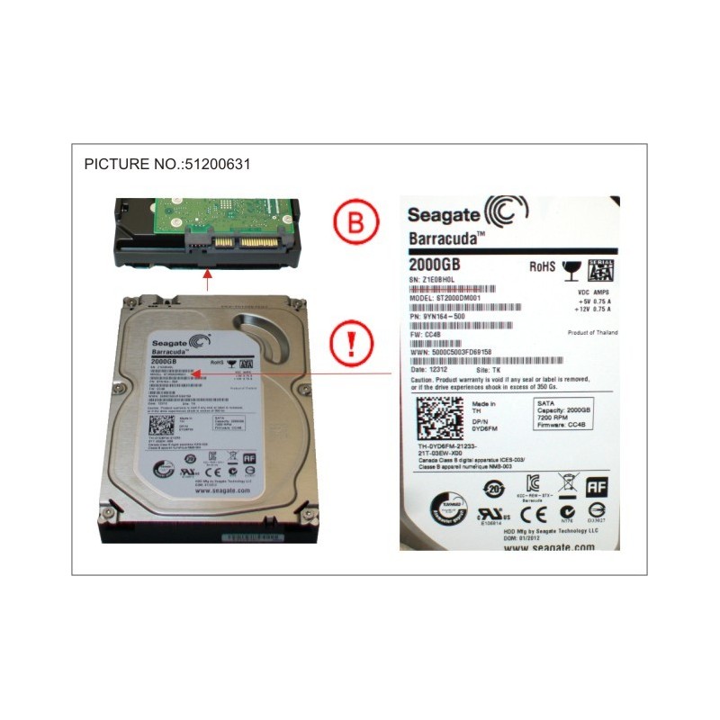 34037305 - HDD 2TB SATA S3 7.2K 3.5  4K-AF
