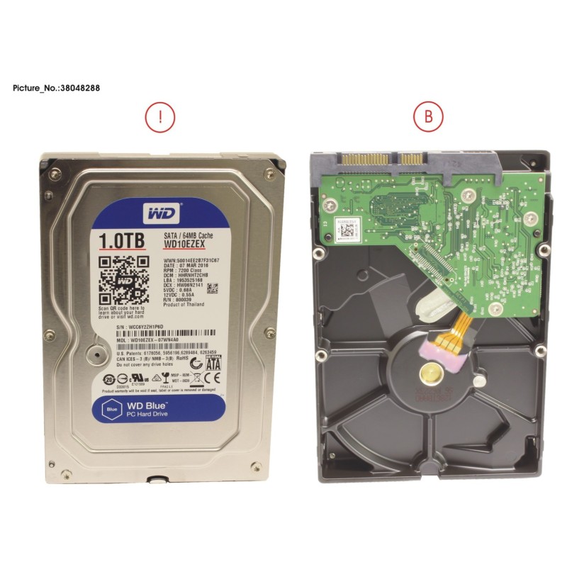 38048288 - HDD 1TB SATA S3 7.2K 4K 3.5