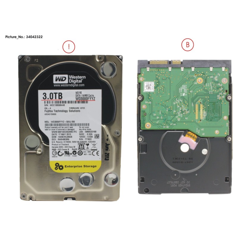 34042322 - HDD 3TB BC-SATA S3 7.2K 3.5