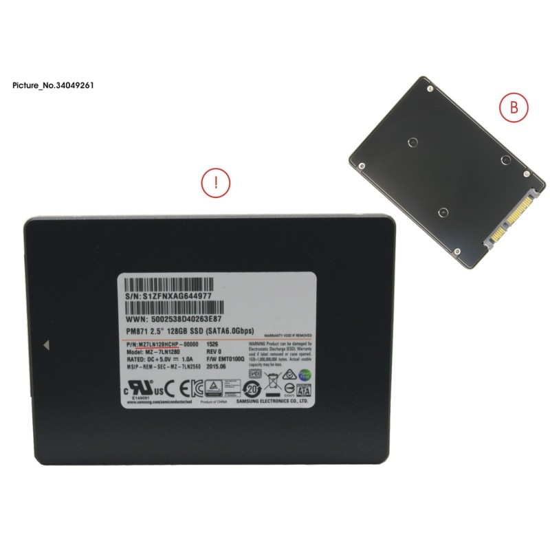 34049261 - SSD S3 128GB 2.5 SATA.UGS (7MM)