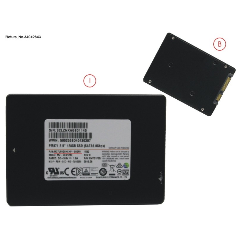 34049843 - SSD S3 128GB 2.5 SATA.UGS (7MM)
