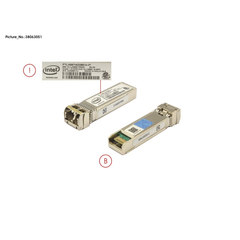 38063051 - SFP+ TRANSCEIVER 10G.1G DUAL RATE SR