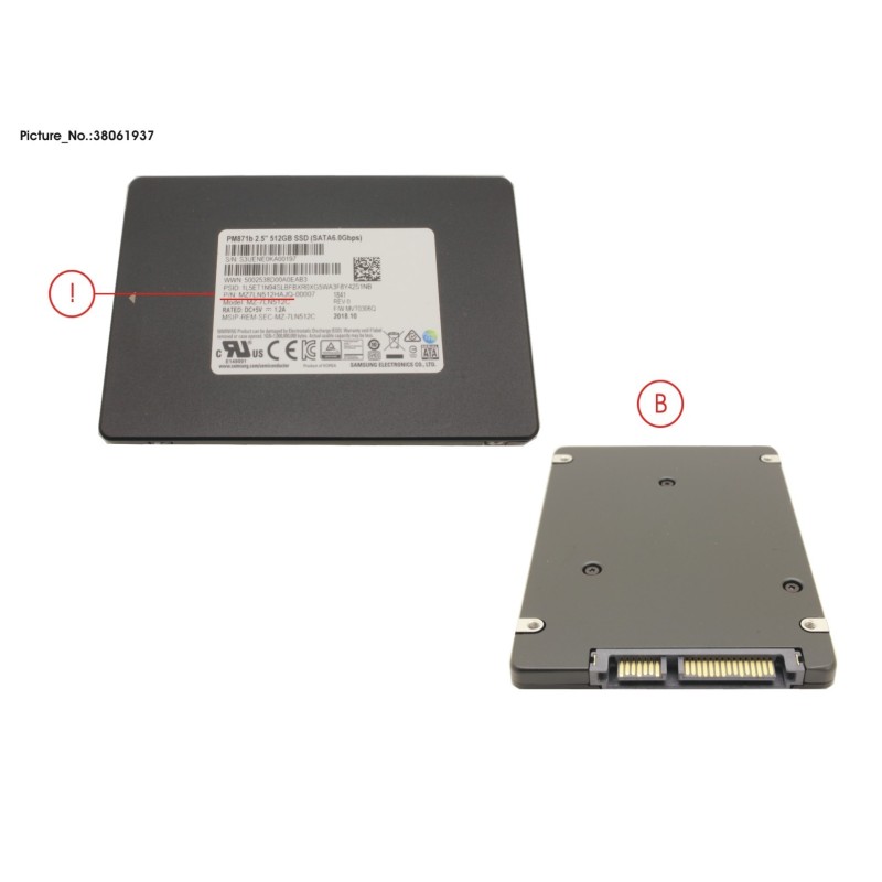 38061937 - SSD S3 512GB 2.5 SATA.UGS(FDE) (7MM)