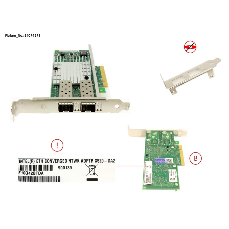 34079371 - ETH CTRL 2X10GBIT PCIE X8 X520-DA2