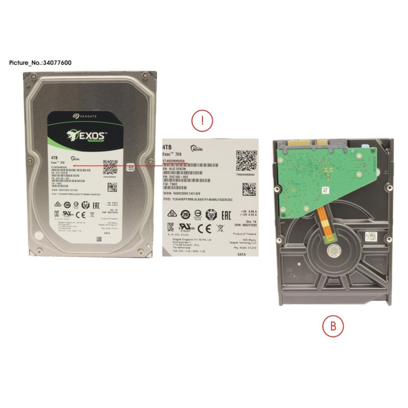 34077600 - HDD 4TB BC-SATA S3 7.2K 3.5