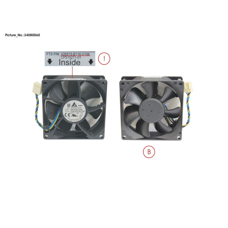 34080060 - FAN 80X80X25 (DELTA)