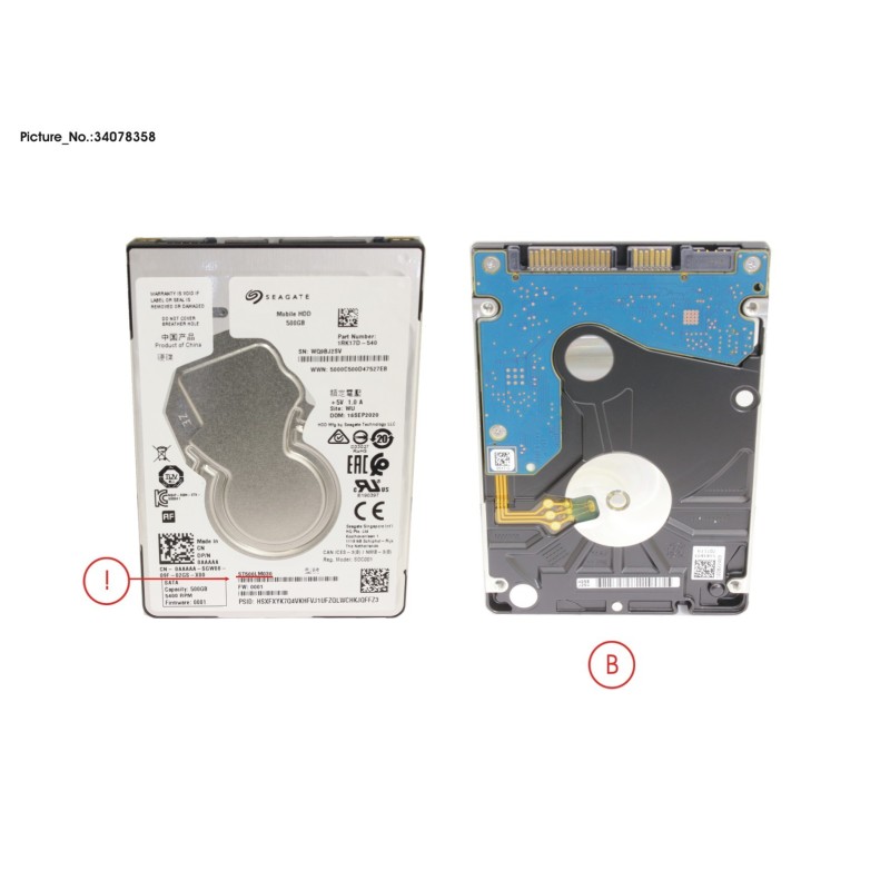 34078358 - HDD 500GB SATA S3 5.4K 2.5