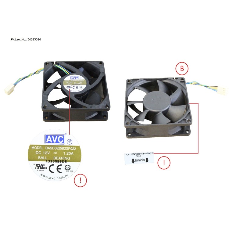 34083384 - FAN 80X80X25 AVC ADL GFL