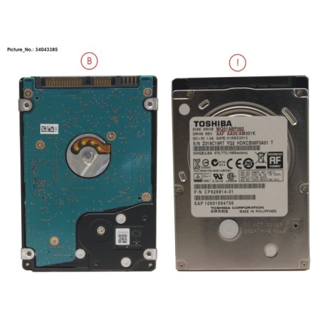34043385 - HDD 500GB SATA2-5 5.4K.TOS 4K-AF (7MM)