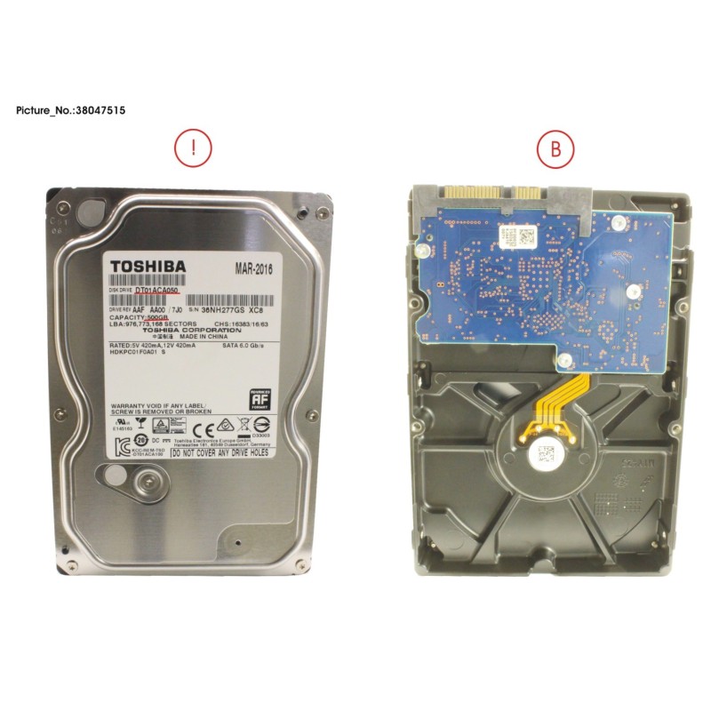 38047515 - HDD 500GB SATA S3 7.2K 3.5