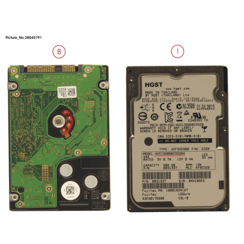 38045791 - HDD SAS 12G 600GB SFF 15K 2.5