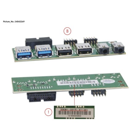 34042269 - FRONT I.O BOARD USB2+3.0+AUDIO