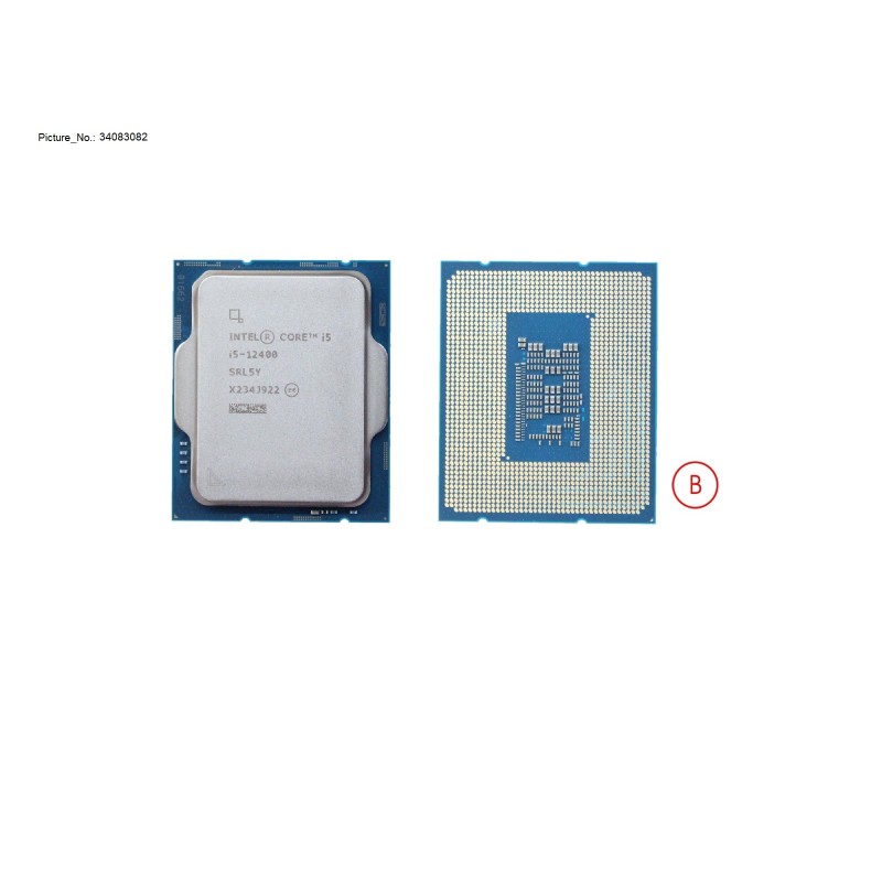 34083082 - CPU INTEL CORE I5-12400 2.5 GHZ 65W