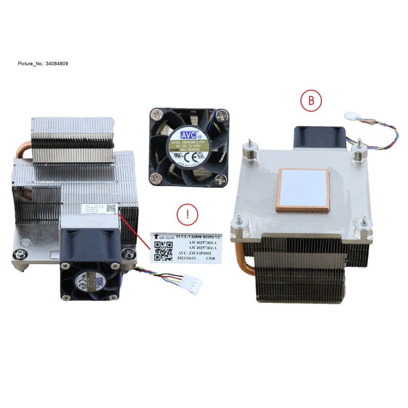 34084809 - HEATPIPE 65W FH.2XLP GC RPL CPU