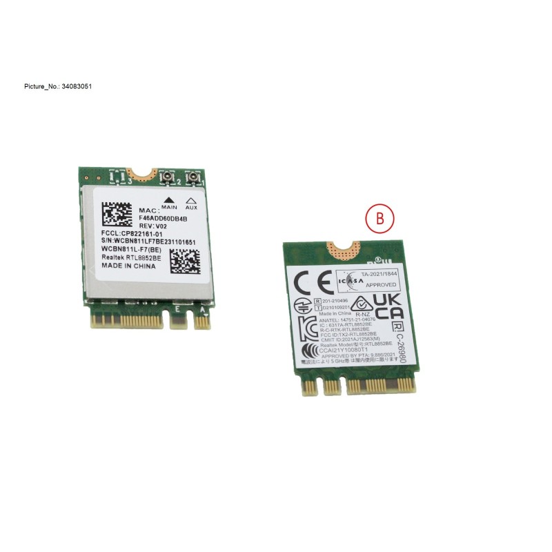 34083051 - WLAN 802.11AX.WI-FI 6 +BT5.2