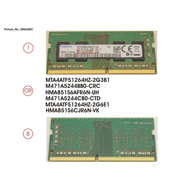 38060081 - MEMORY 4GB DDR4-2400