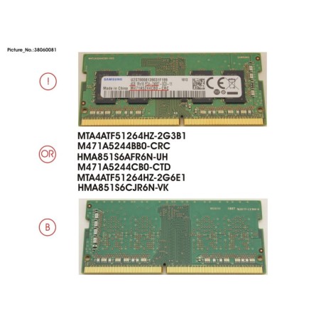 38060081 - MEMORY 4GB DDR4-2400
