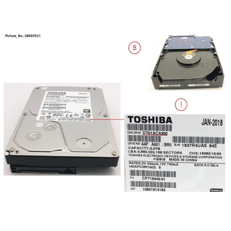 38059531 - HDD 3TB SATA3-5 7.2K 4K