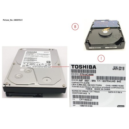 38059531 - HDD 3TB SATA3-5 7.2K 4K