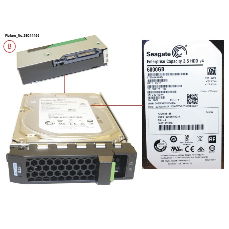 38044456 - HD SATA 6G 6TB 7.2K 512E HOT PL 3.5  BC
