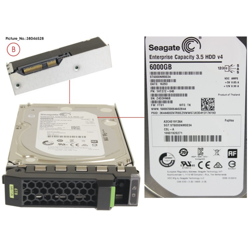 38046528 - HD SAS 12G 6TB 7.2K 512E HOT PL 3.5  BC