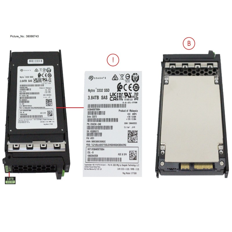38066743 - SSD SAS 12G RI 3.84TB IN SFF SLIM