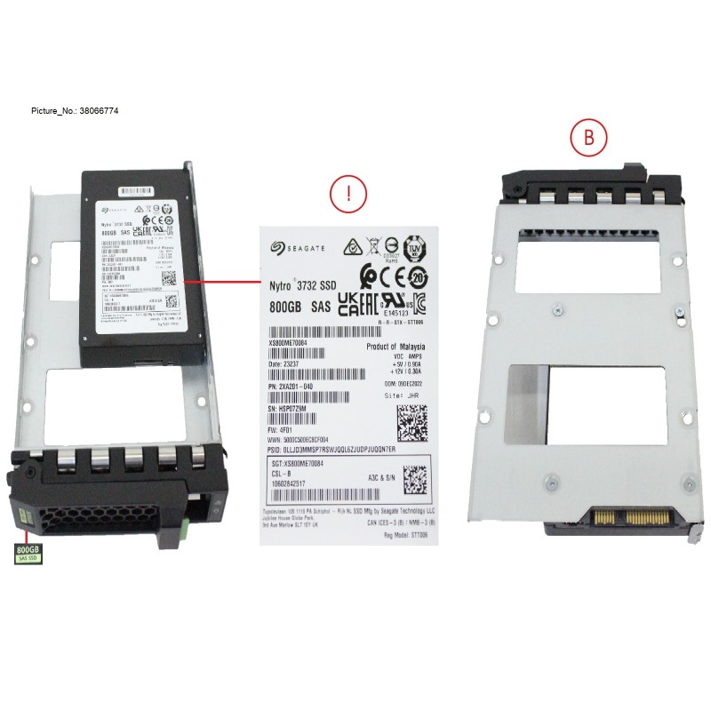 38066774 - SSD SAS 12G WI 800GB IN LFF SLIM