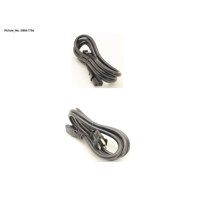 38061756 - CABLE POWERCORD USA 15A. 1.8M. BLACK
