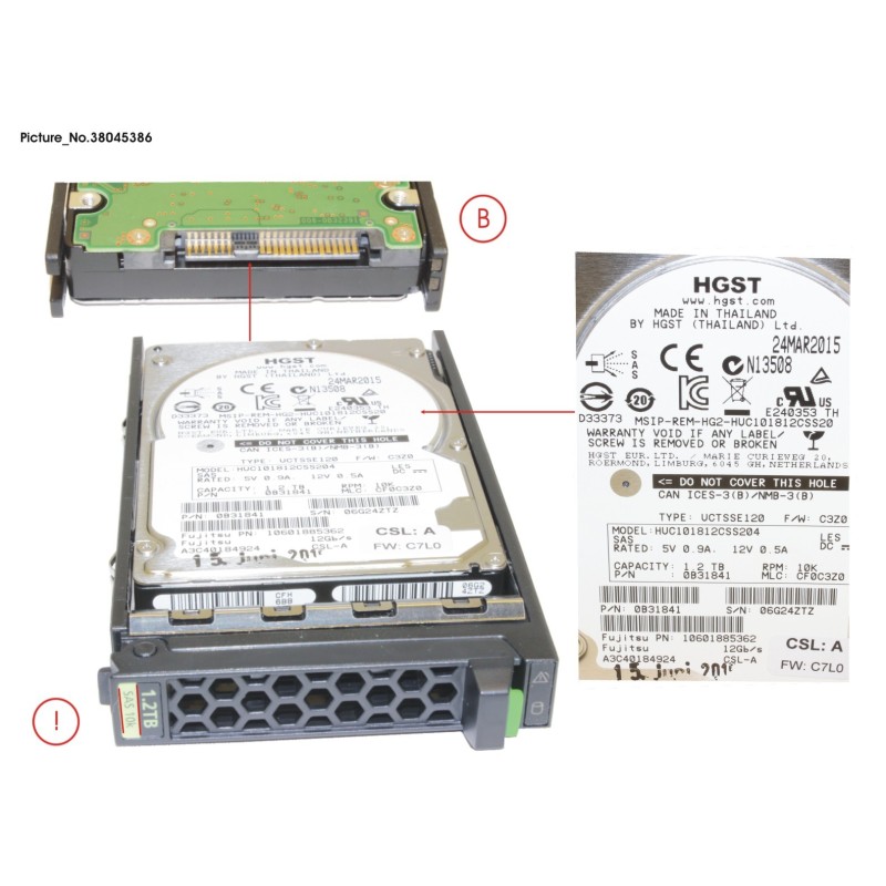 38045386 - HD SAS 12G 1.2TB 10K 512N HOT PL 2.5  EP