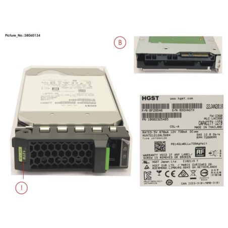 38060134 - HD SAS 12G 12TB 7.2K 512E HOT PL 3.5  BC