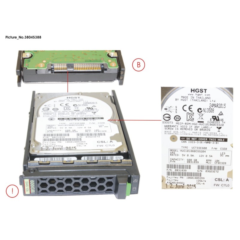 38045388 - HD SAS 12G 600GB 10K 512N HOT PL 2.5  EP