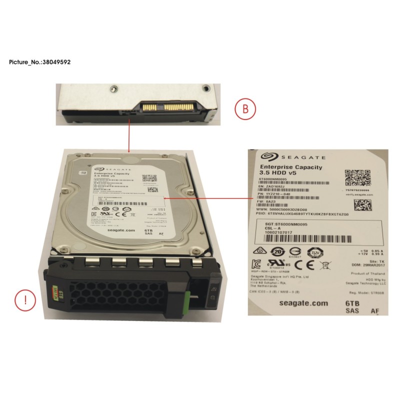 38049592 - HD SAS 12G 6TB 7.2K 512E HOT PL 3.5  BC