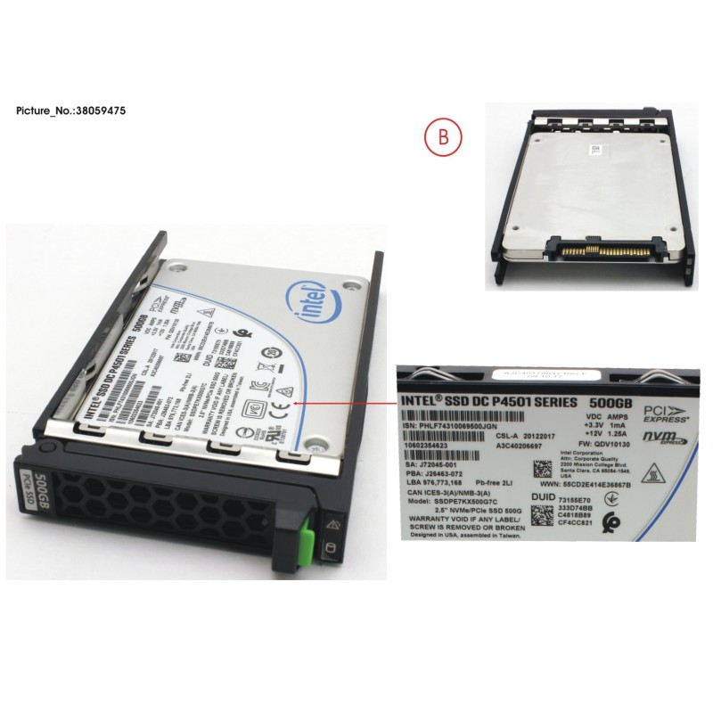 38059475 - SSD PCIE3 500GB READ-INT. 2.5  H-P LP