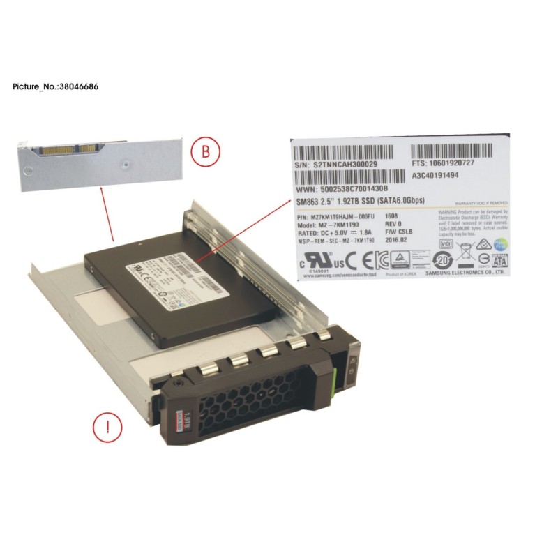 38046686 - SSD SATA 6G 1.92TB MIXED-USE 3.5  H-P EP