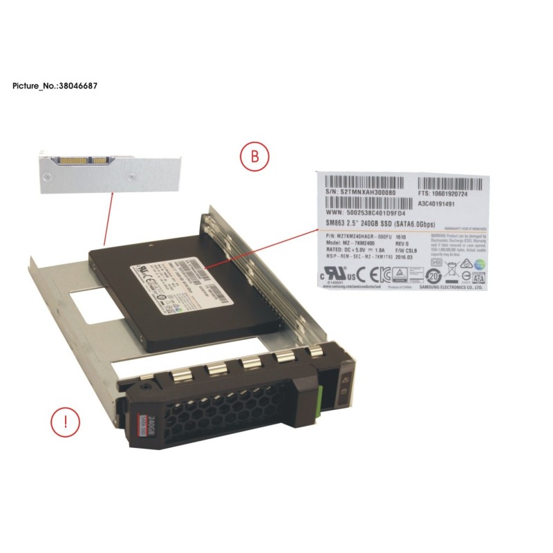 38046687 - SSD SATA 6G 240GB MIXED-USE 3.5  H-P EP