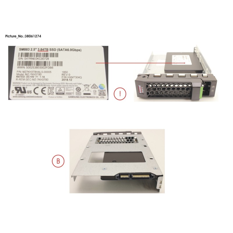 38061274 - SSD SATA 6G 3.84TB MIXED-USE 3.5  H-P EP