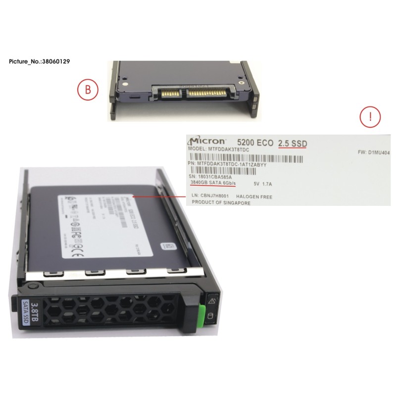 38060129 - SSD SATA 6G 3.84TB READ-INT. 2.5  H-P EP