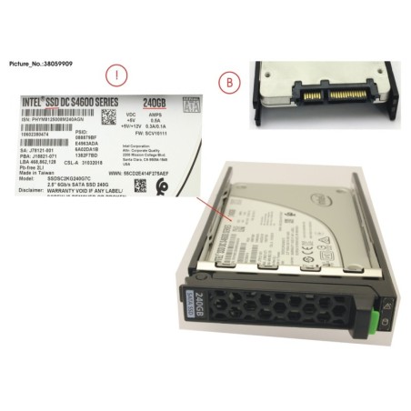38059909 - SSD SATA6G 240GB MIXED-USE 2.5  HP S4600