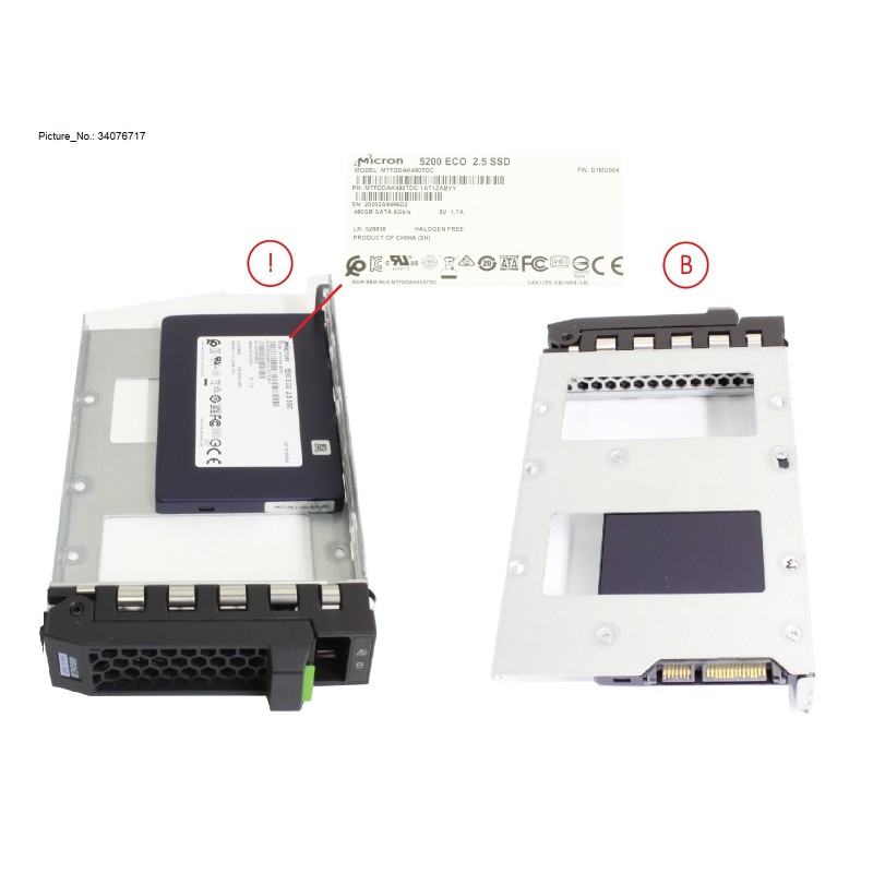 34076717 - SSD SATA 6G 480GB READ-INT. 3.5  H-P EP