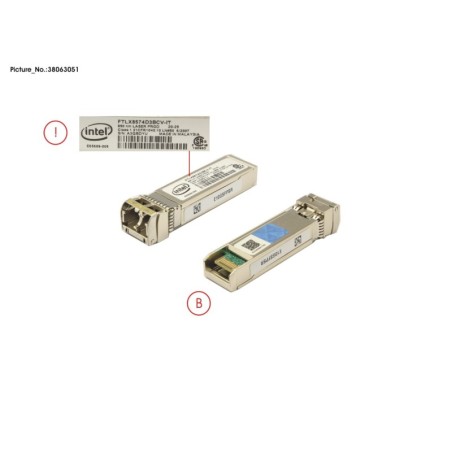 38063051 - SFP+ TRANSCEIVER 10G.1G DUAL RATE SR