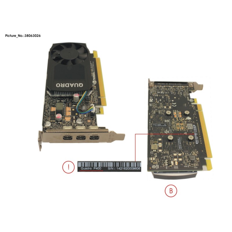 38063026 - NVIDIA QUADRO P400 2GB. LOW PROFILE