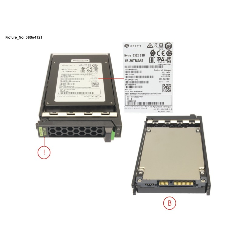 38064121 - SSD SAS 12G RI 15.36TB IN SFF SLIM