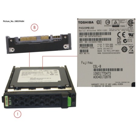 38039684 - SSD SAS 12G 1.6TB MAIN 2.5  H-P EP