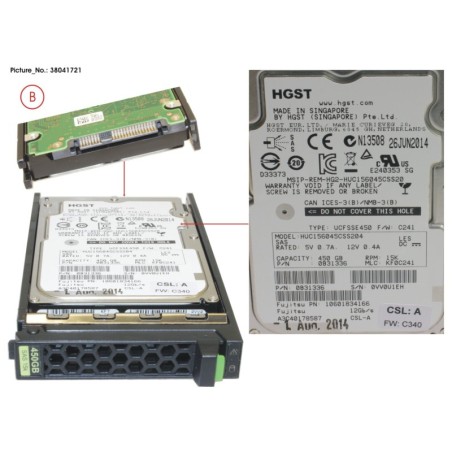 38041721 - HD SAS 12G 450GB 15K HOT PL 2.5  EP