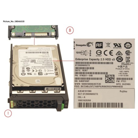 38046530 - HD SAS 12G 2TB 7.2K 512E HOT PL 2.5  BC